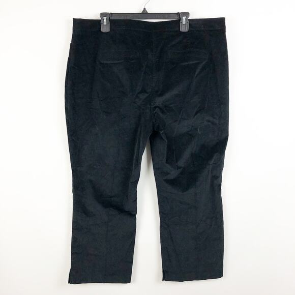 Halogen Womens Straight Leg Ankle Pants 18 Black Velvet High Rise Trouser NWOT - Picture 3 of 6